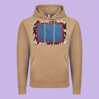Cowhide Bandana Denim Background Vintage Hoodie Designed By Adodesignshop