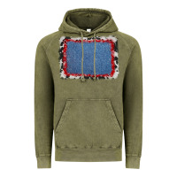 Vintage Olive cowhide bandana denim background Vintage Hoodie - AdoDesignShop