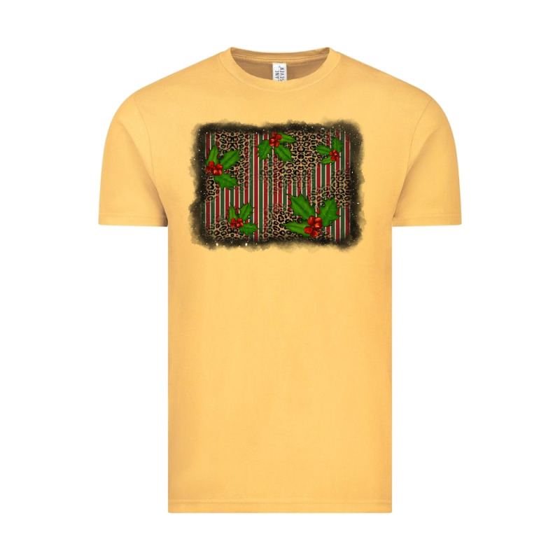 Christmas Plaid Leopard Mistletoe Background Vintage Tee by BarkalooDesign | Teevron