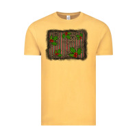 Vintage Mustard christmas plaid leopard mistletoe background Vintage Tee - BarkalooDesign