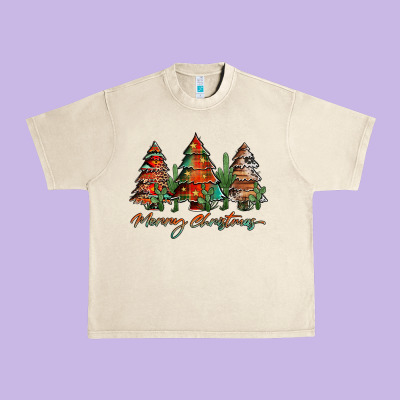 Western Christmas Trees Merry Christmas Urban Heavy Tee Designed By Jasminsmagicworld