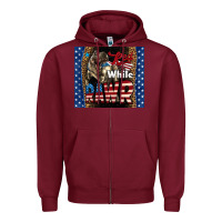 Burgundy Western Red White Rawr Dinosaur Zipper Hoodie - LillyAllenDesigns