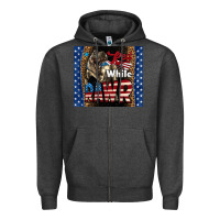 Charcoal Heather Western Red White Rawr Dinosaur Zipper Hoodie - LillyAllenDesigns