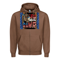 Chestnut Western Red White Rawr Dinosaur Zipper Hoodie - LillyAllenDesigns