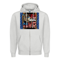 Dove Grey Western Red White Rawr Dinosaur Zipper Hoodie - LillyAllenDesigns