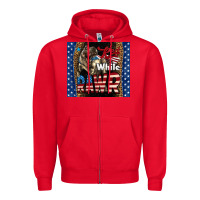 Red Western Red White Rawr Dinosaur Zipper Hoodie - LillyAllenDesigns