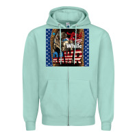 Seafoam Western Red White Rawr Dinosaur Zipper Hoodie - LillyAllenDesigns