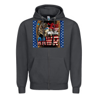 Smoke Western Red White Rawr Dinosaur Zipper Hoodie - LillyAllenDesigns