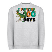 Heather Grey i survived 100 days Heavyweight Sweatshirt - MaliasSmallBusiness
