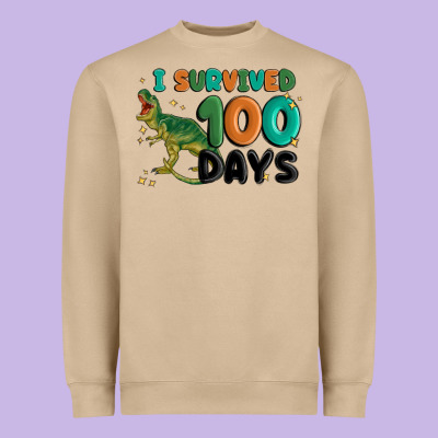 I Survived 100 Days Heavyweight Sweatshirt Designed By Maliassmallbusiness