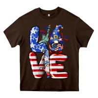 Chocolate Brown Love 4th of July with gnomes 4th of july Heavy Core Tee - CowGirlArtShop
