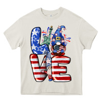 Cream Love 4th of July with gnomes 4th of july Heavy Core Tee - CowGirlArtShop