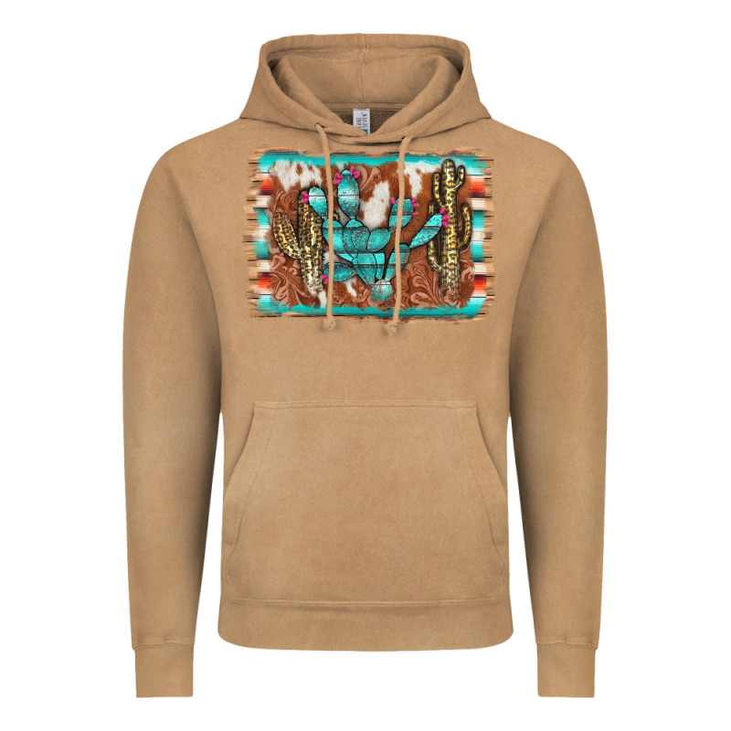 Cactus Cowhide Serape Vintage Hoodie by AdoDesignShop | Teevron