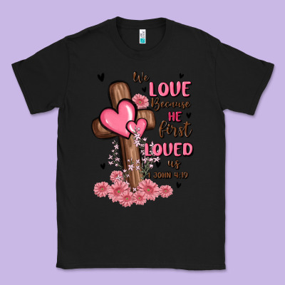 Valentine Cross Classic Tee Designed By Maliassmallbusiness