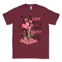 Burgundy valentine cross Classic Tee - MaliasSmallBusiness