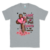Heather Grey valentine cross Classic Tee - MaliasSmallBusiness
