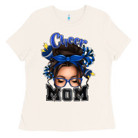 Bone cheer mom messy bun Ladies Tee - texasbilliewilder