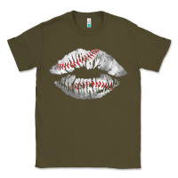 Army Green baseball lips Classic Tee - AdoDesignShop