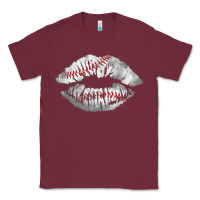Burgundy baseball lips Classic Tee - AdoDesignShop