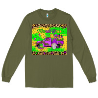 Army Green mardi gras gnome truck Long Sleeve Tee - JahusDesignShop