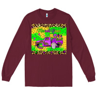 Burgundy mardi gras gnome truck Long Sleeve Tee - JahusDesignShop