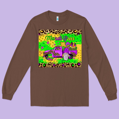 Mardi Gras Gnome Truck Long Sleeve Tee Designed By Jahusdesignshop