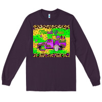 Plum mardi gras gnome truck Long Sleeve Tee - JahusDesignShop