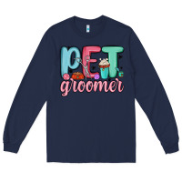 Navy pet groomer Long Sleeve Tee - MaliasSmallBusiness