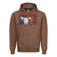Chestnut Western Star Spangled Baby Cow Zipper Hoodie - LillyAllenDesigns