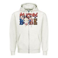 Oatmeal Heather Western Star Spangled Baby Cow Zipper Hoodie - LillyAllenDesigns