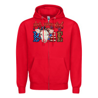 Red Western Star Spangled Baby Cow Zipper Hoodie - LillyAllenDesigns