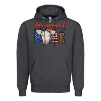 Smoke Western Star Spangled Baby Cow Zipper Hoodie - LillyAllenDesigns