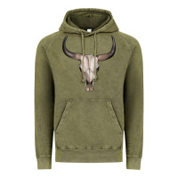 Vintage Olive bullskull Vintage Hoodie - Artiststas