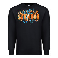 Black I am a survivor orange ribbon Kidney Cancer Premium Sweatshirt - NancyCooperArtShop