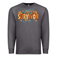 Charcoal Heather I am a survivor orange ribbon Kidney Cancer Premium Sweatshirt - NancyCooperArtShop