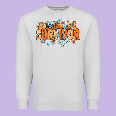 I Am A Survivor Orange Ribbon Kidney Cancer Premium Sweatshirt Designed By Nancycooperartshop