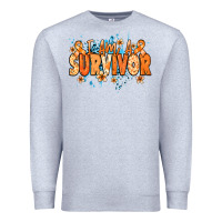 Heather Grey I am a survivor orange ribbon Kidney Cancer Premium Sweatshirt - NancyCooperArtShop