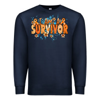 Navy I am a survivor orange ribbon Kidney Cancer Premium Sweatshirt - NancyCooperArtShop