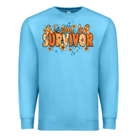 Ocean Blue I am a survivor orange ribbon Kidney Cancer Premium Sweatshirt - NancyCooperArtShop