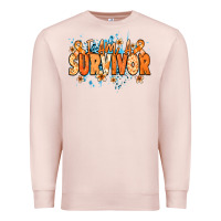 Pale Pink I am a survivor orange ribbon Kidney Cancer Premium Sweatshirt - NancyCooperArtShop