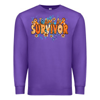 Purple I am a survivor orange ribbon Kidney Cancer Premium Sweatshirt - NancyCooperArtShop