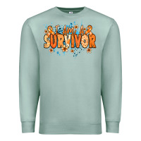 Seafoam I am a survivor orange ribbon Kidney Cancer Premium Sweatshirt - NancyCooperArtShop