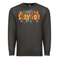 Smoke I am a survivor orange ribbon Kidney Cancer Premium Sweatshirt - NancyCooperArtShop