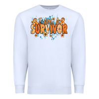 White I am a survivor orange ribbon Kidney Cancer Premium Sweatshirt - NancyCooperArtShop