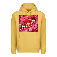 Antique Gold gnomies with food elements tumbler hjf Premium Hoodie - HowdyJamesFarm