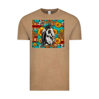 Vintage Coffee Aztec Sunflowers Horse Vintage Tee - LillyAllenDesigns