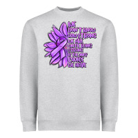 Heather Grey purple pancreatic cancer sunflower and cancer ribb Heavyweight Sweatshirt - MaliasSmallBusiness