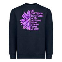 Navy purple pancreatic cancer sunflower and cancer ribb Heavyweight Sweatshirt - MaliasSmallBusiness