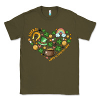 Army Green st patricks  hearts Classic Tee - MaliasSmallBusiness