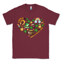 Burgundy st patricks  hearts Classic Tee - MaliasSmallBusiness